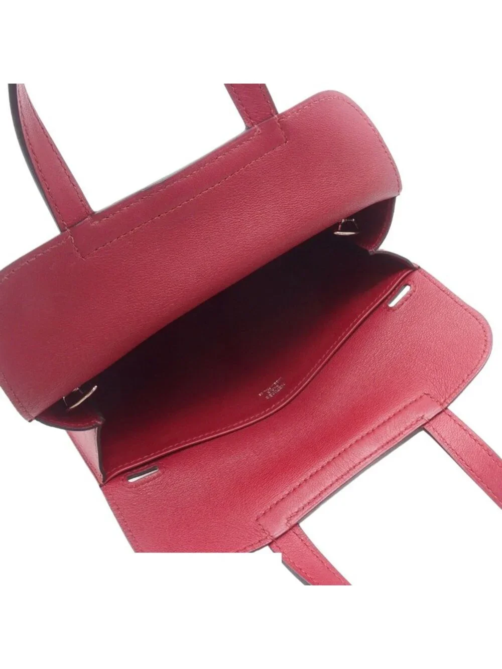 Hermes Halzan Mini Rouge Grenat Silver Swift 2-Way Shoulder Bag